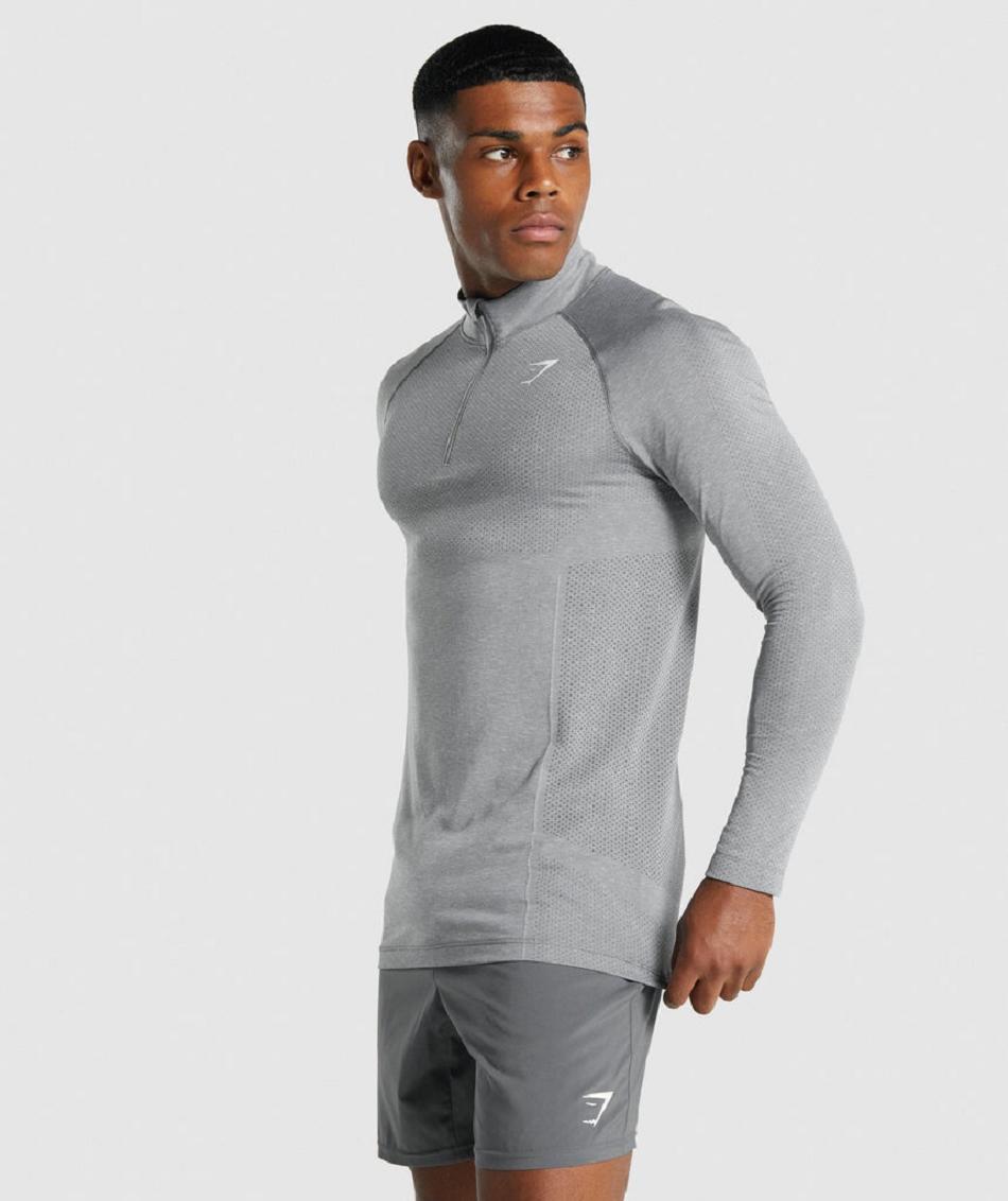 Correr Con Capucha Gymshark Vital Light 1/4 Zip Hombre Gris | CO 3691DFM